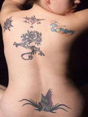 European Dragon Pic Tattoo On Back